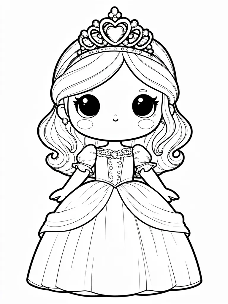 Coloriage princesse kawaii – coloriage à imprimer gratuit