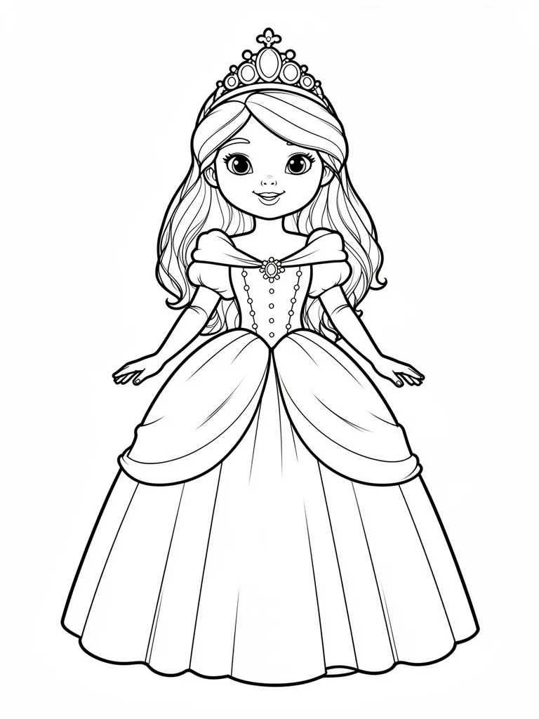 Coloriage princesse pour enfants à imprimer