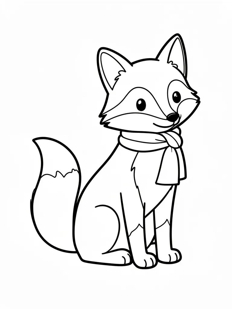 Coloriage Renard avec une écharpe – coloriage à imprimer gratuit