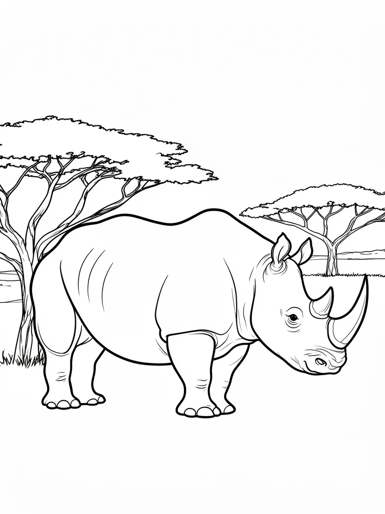 Coloriage rhino – coloriage à imprimer gratuit