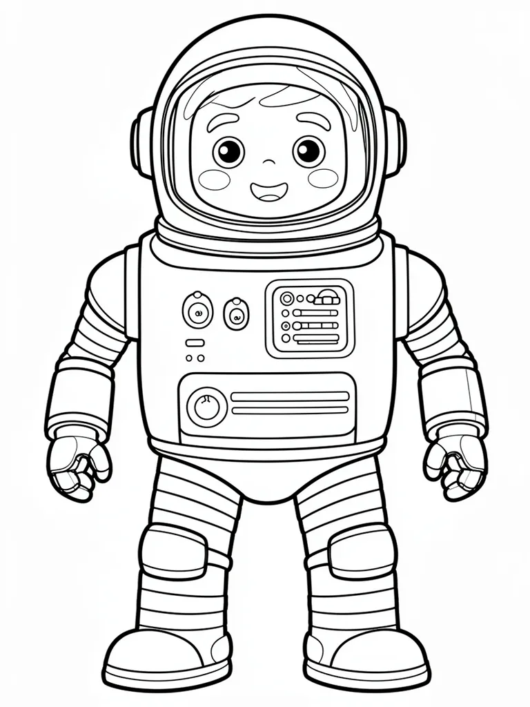 Coloriage Robot astronaute détaillé à imprimer