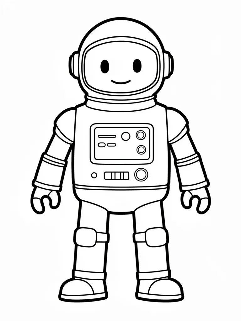 Coloriage Robot astronaute facile à imprimer