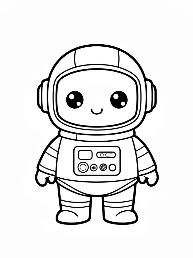 Coloriage Robot astronaute kawaii à imprimer