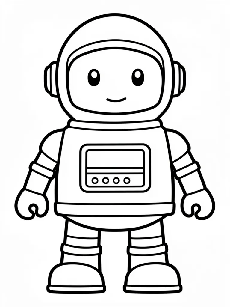 Coloriage Robot astronaute pour maternelle à imprimer