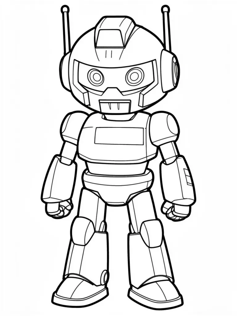 Coloriage Robot manga facile – coloriage à imprimer gratuit