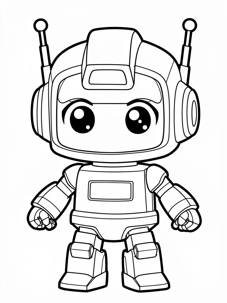 Coloriage Robot manga kawaii – coloriage à imprimer gratuit