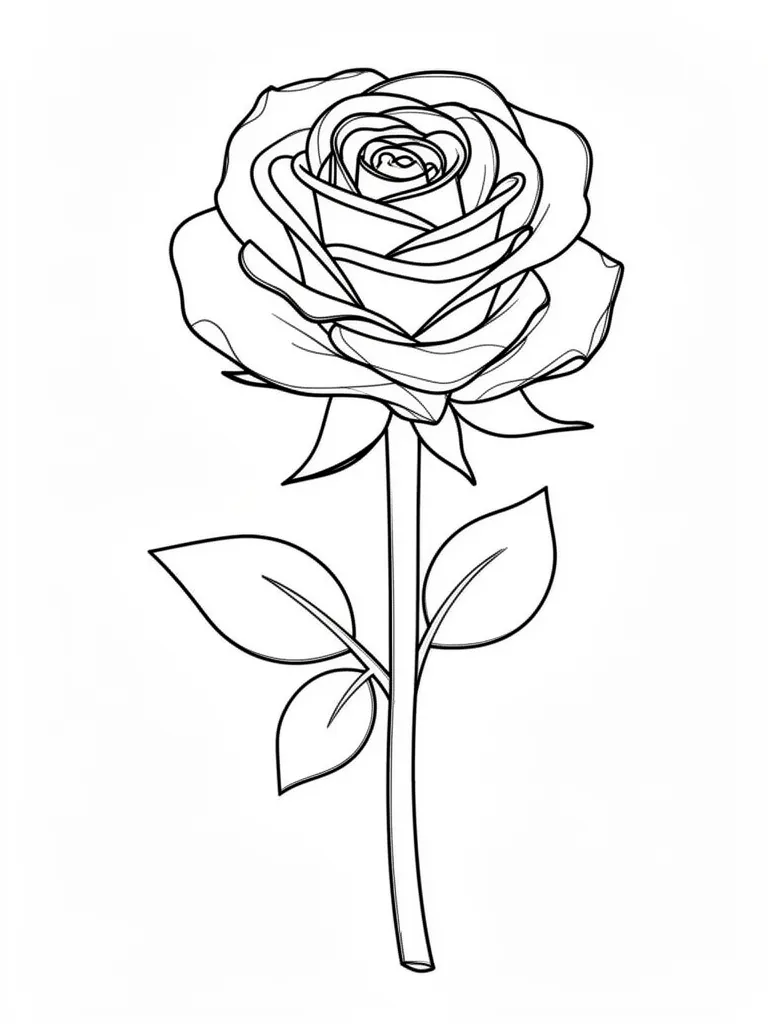 Coloriage rose – coloriage à imprimer gratuit