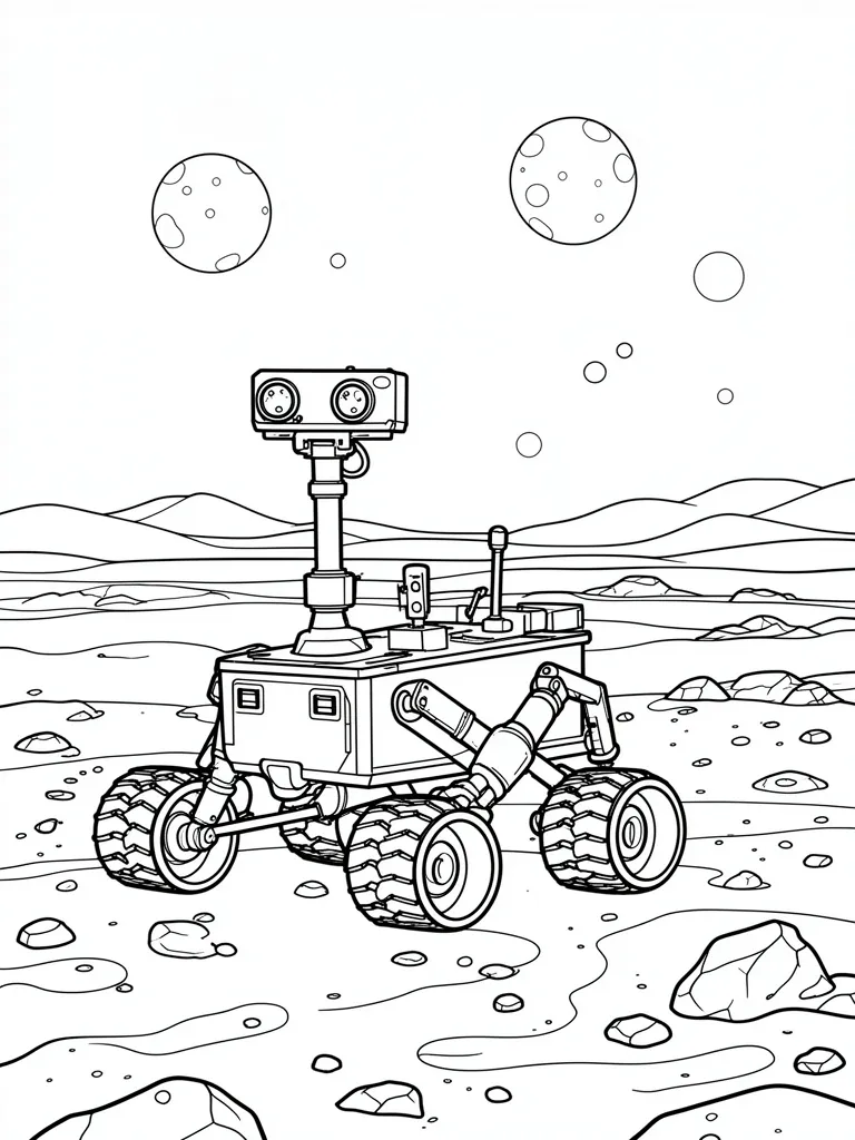 Coloriage Rover sur Mars à imprimer