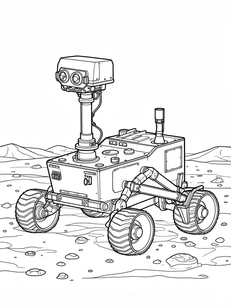 Coloriage Rover sur Mars détaillé à imprimer