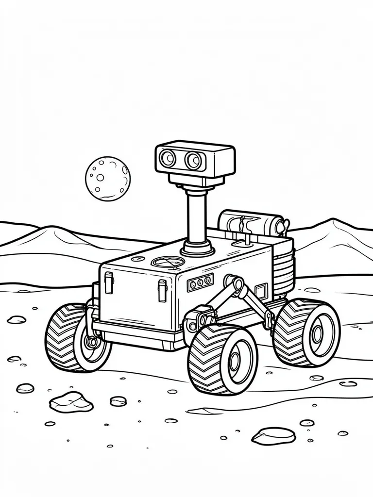 Coloriage Rover sur Mars facile à imprimer