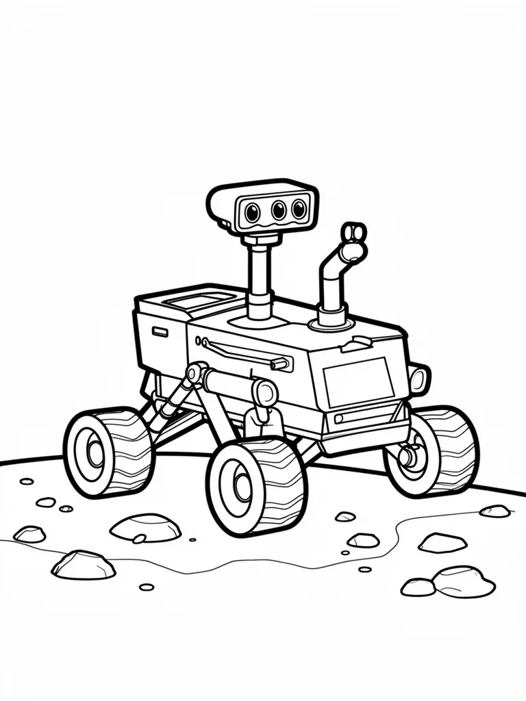 Coloriage Rover sur Mars pour maternelle à imprimer