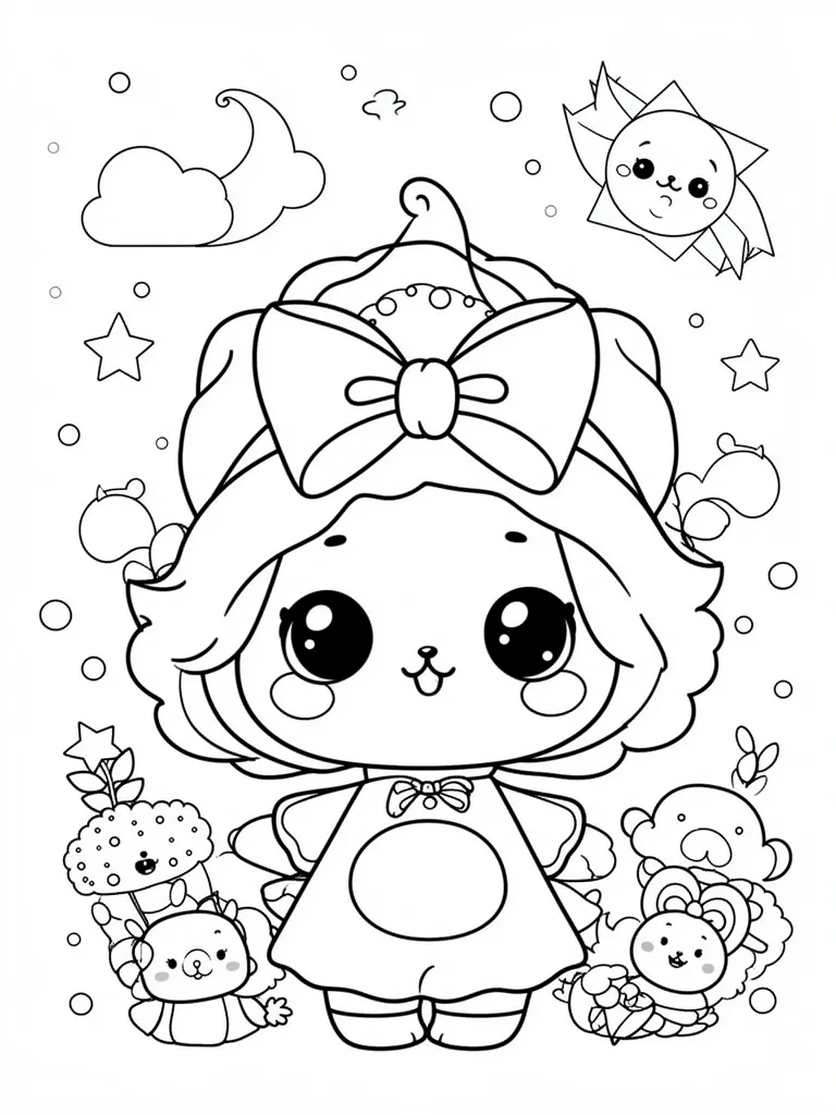 Coloriage s magiques kawaii à imprimer