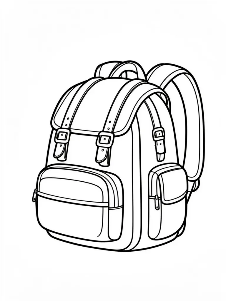 Coloriage Sac à dos aventure détaillé à imprimer