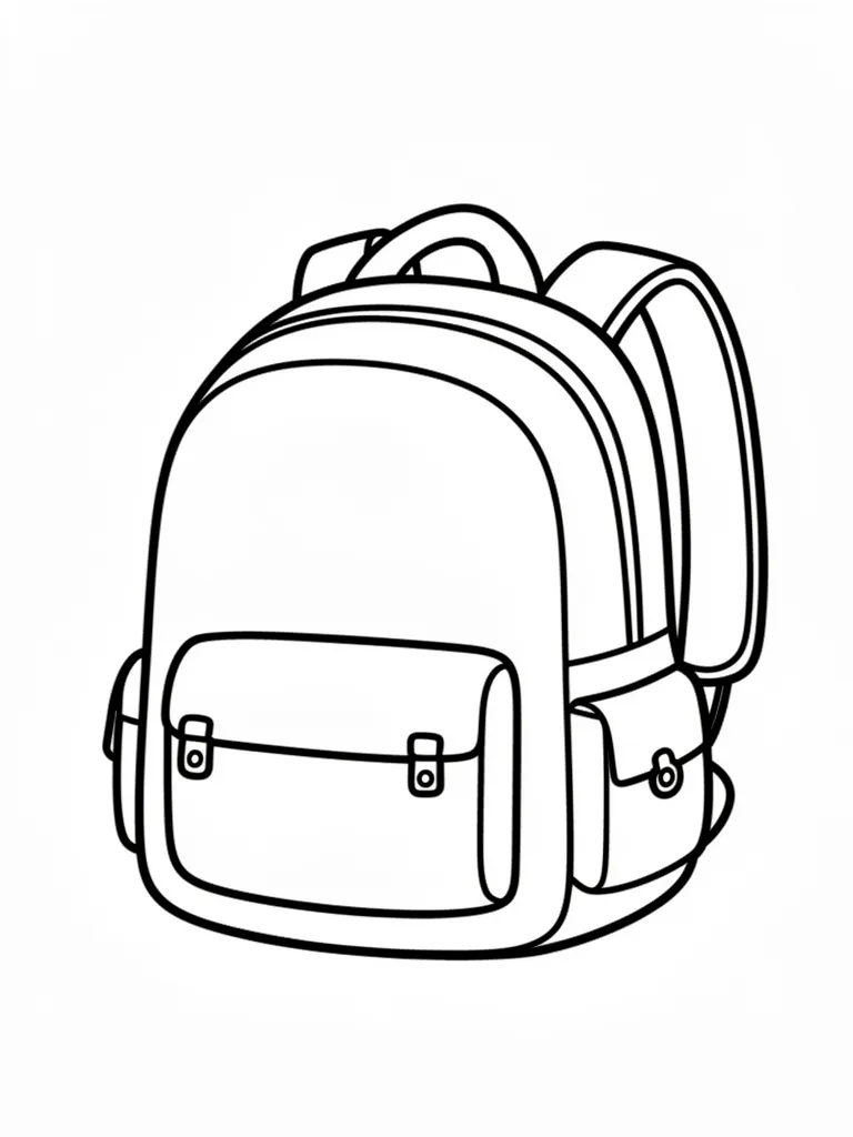 Coloriage Sac à dos aventure pour maternelle à imprimer