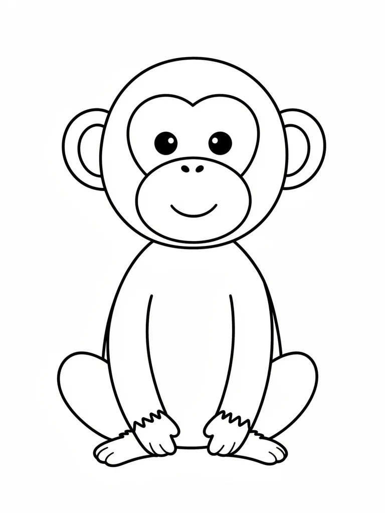 Coloriage Singe facile à colorier – coloriage à imprimer gratuit