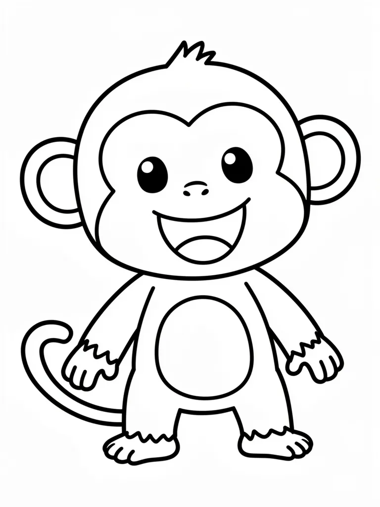 Coloriage Singe heureux à imprimer