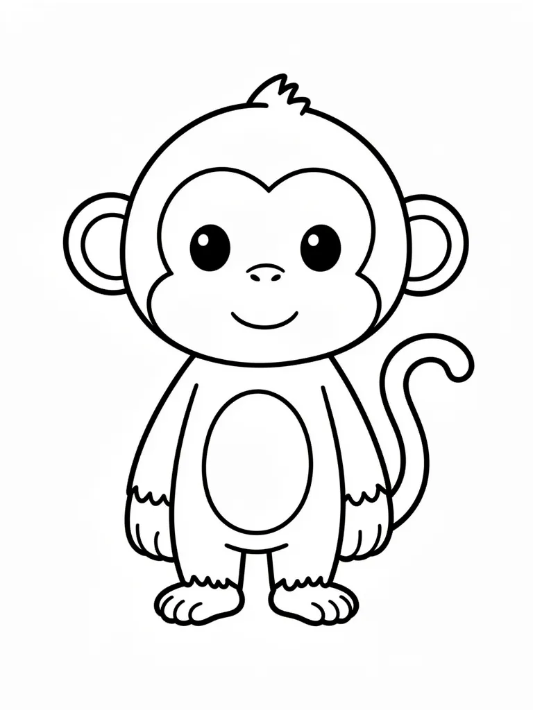 Coloriage Singe mignon à imprimer