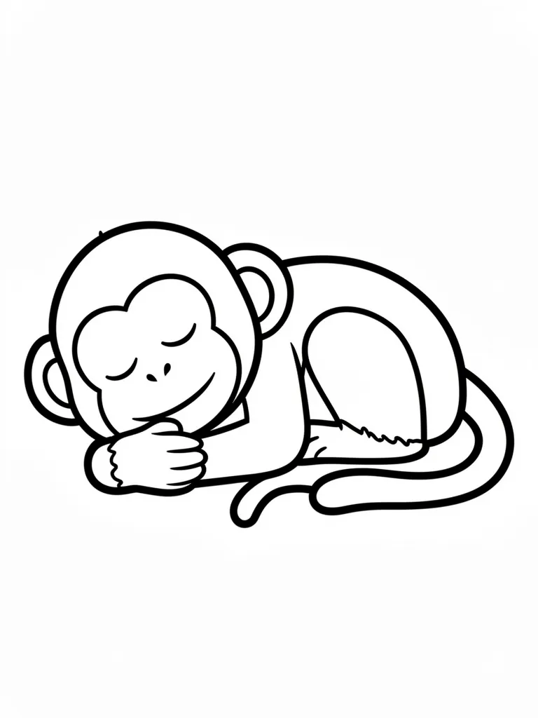 Coloriage Singe qui dort – coloriage à imprimer gratuit
