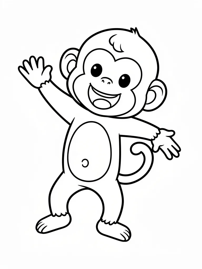 Coloriage Singe qui joue – coloriage à imprimer gratuit