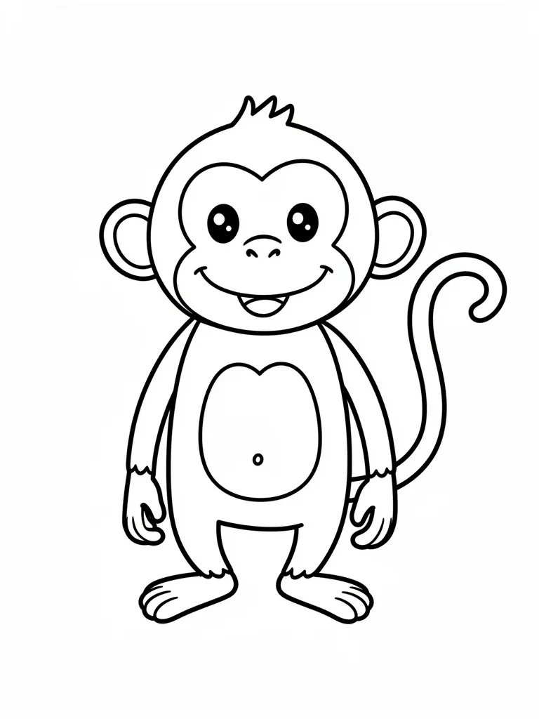 Coloriage Singe rigolo – coloriage à imprimer gratuit