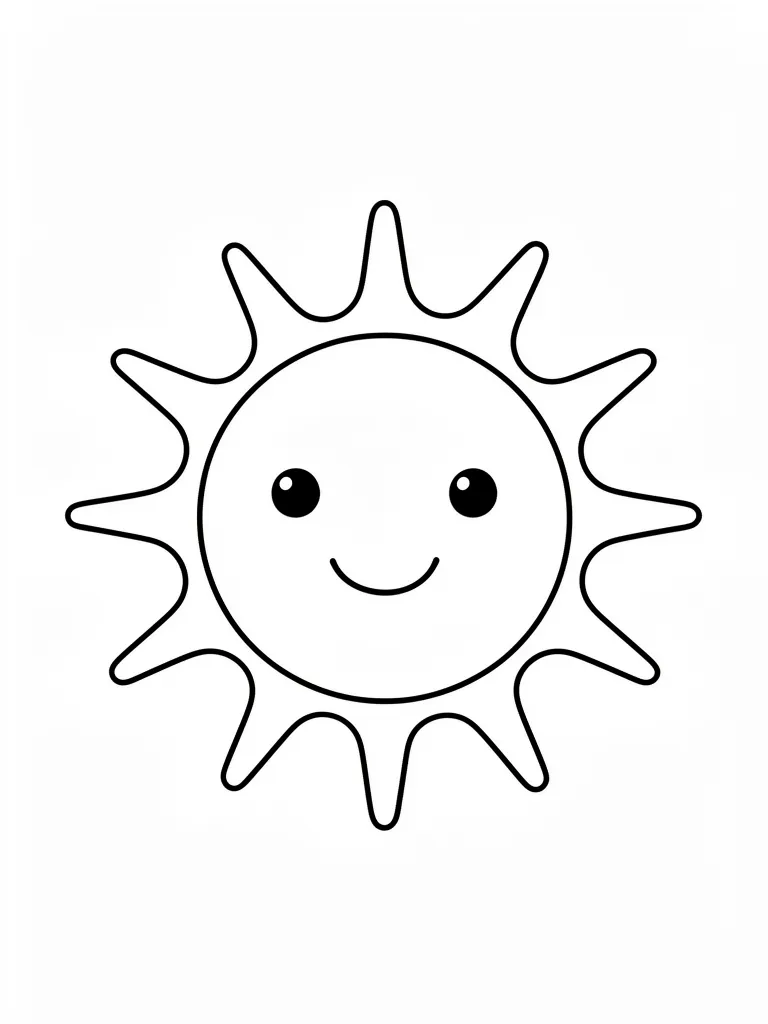 Coloriage Soleil souriant d’été – coloriage à imprimer gratuit
