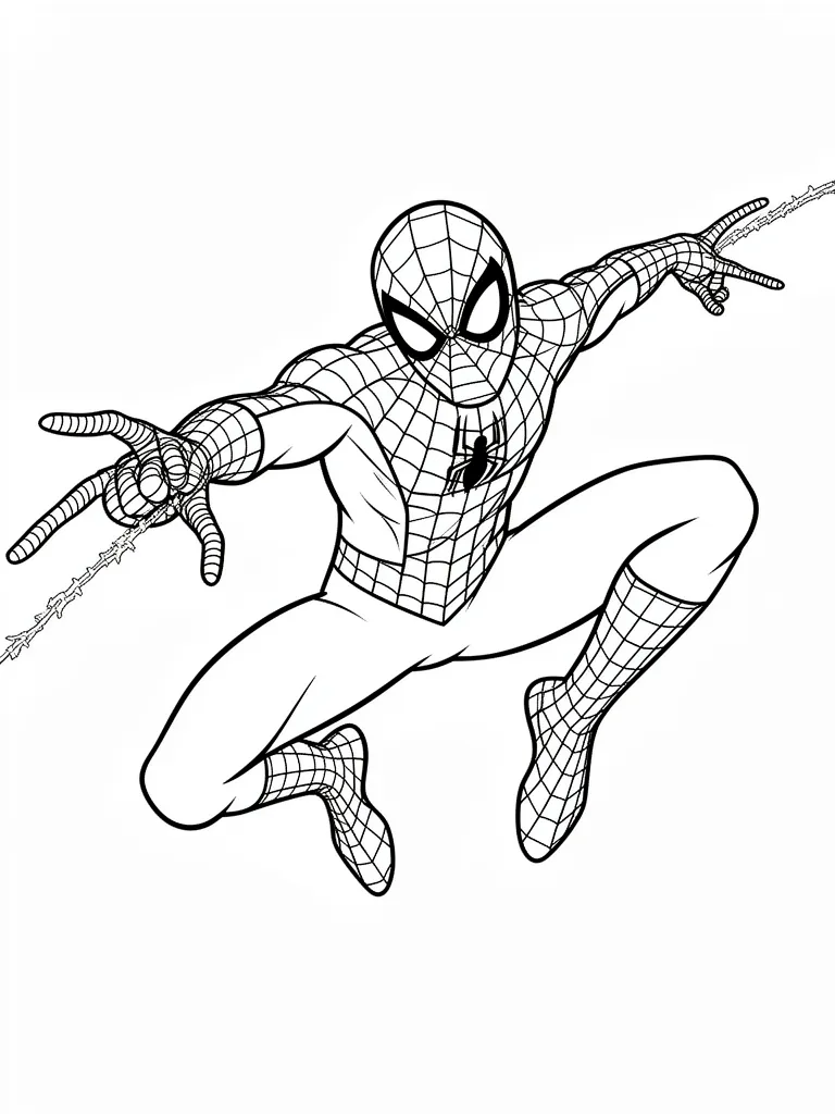 Coloriage spiderman détaillé à imprimer