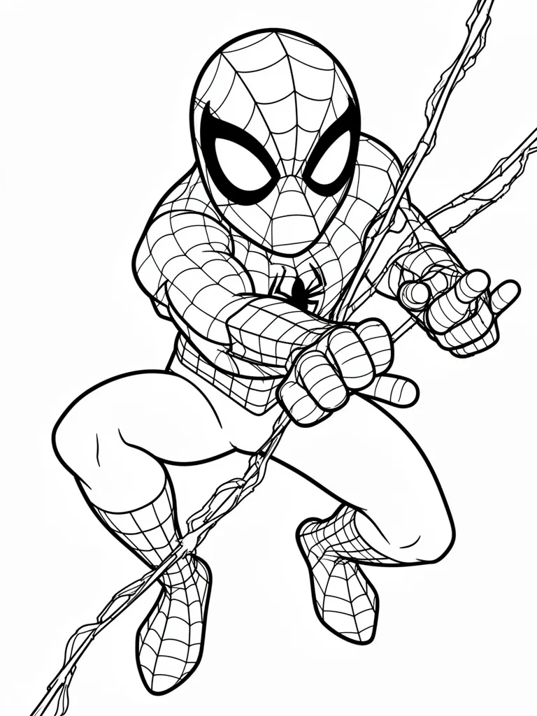 Coloriage spiderman détaillé à imprimer