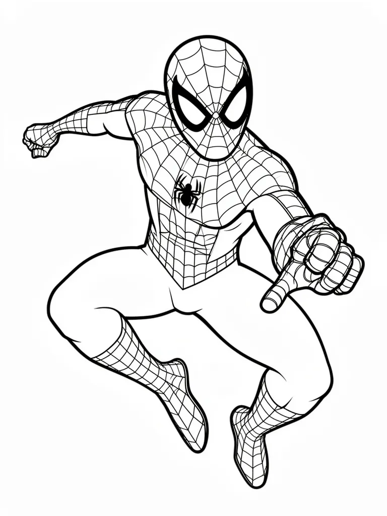 Coloriage spiderman détaillé à imprimer