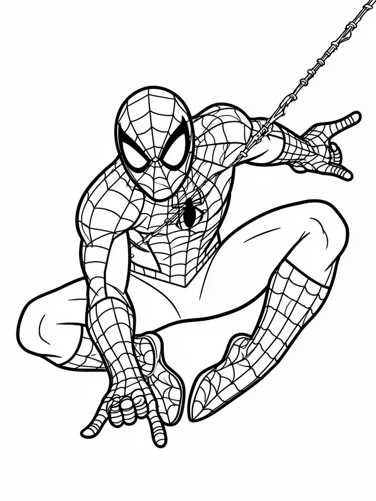 Coloriage spiderman détaillé à imprimer