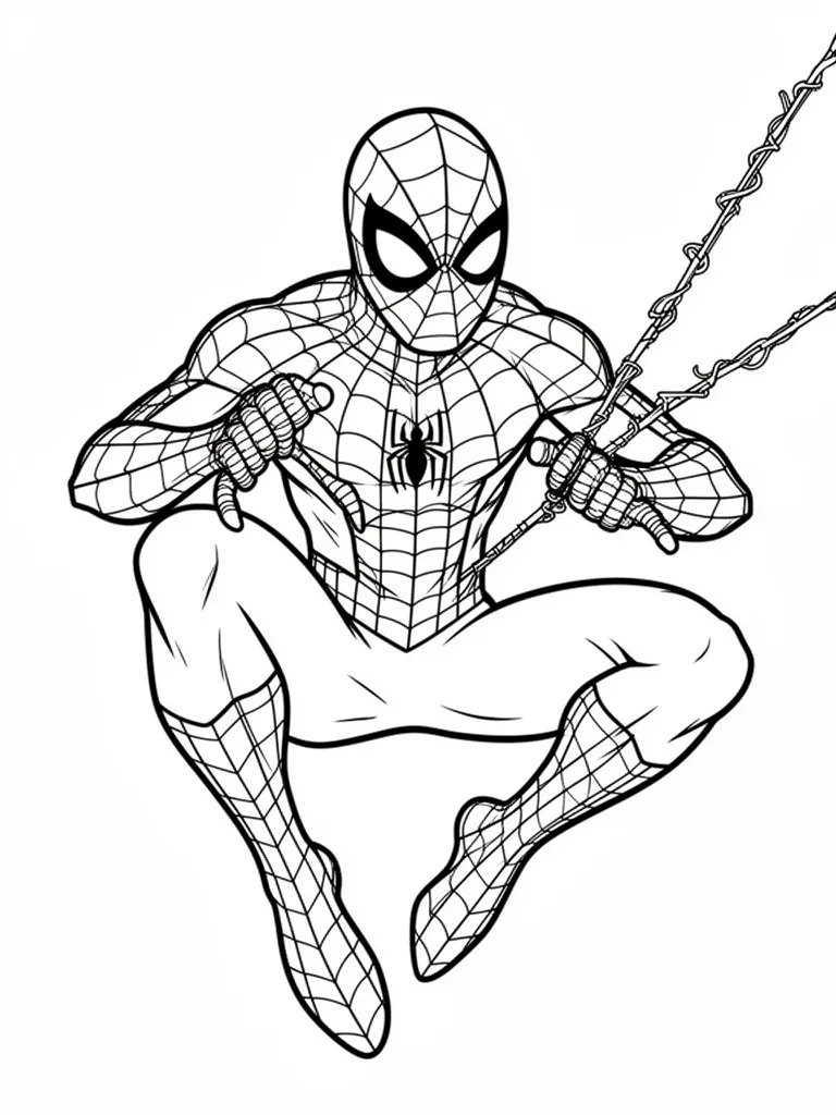 Coloriage spiderman détaillé à imprimer