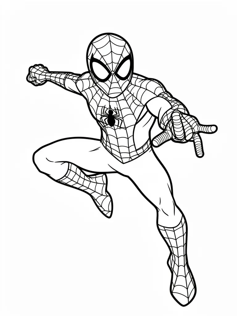 Coloriage spiderman joyeux à imprimer