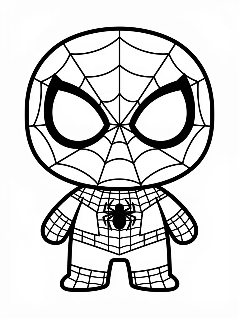 Coloriage spiderman kawaii à imprimer