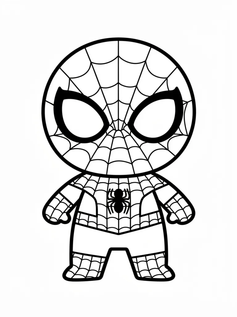Coloriage spiderman kawaii à imprimer