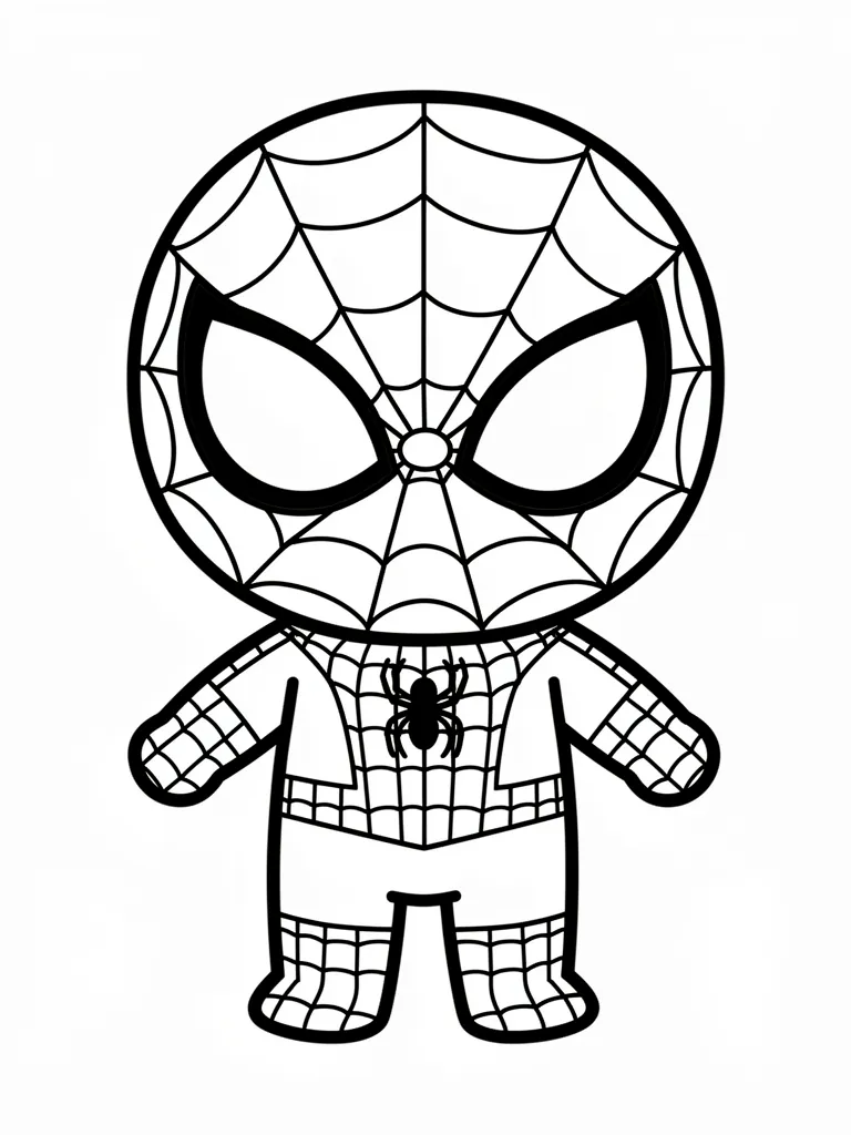 Coloriage spiderman kawaii à imprimer
