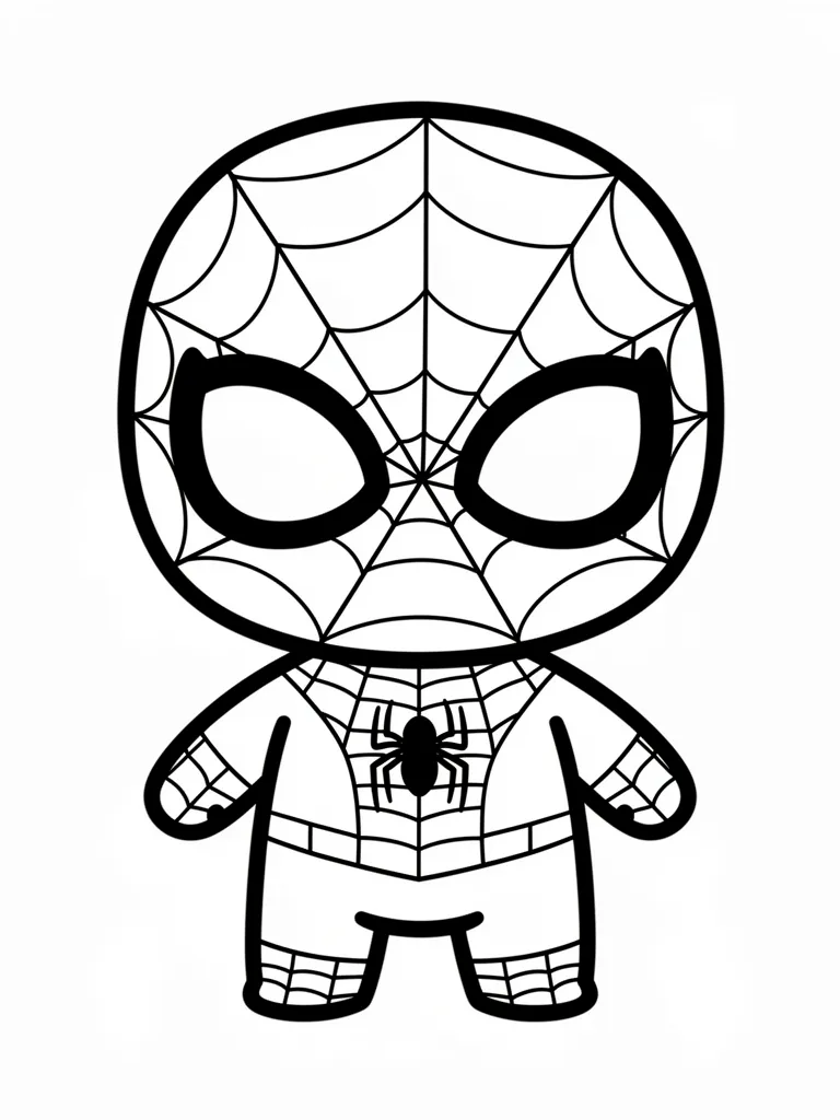 Coloriage spiderman kawaii à imprimer