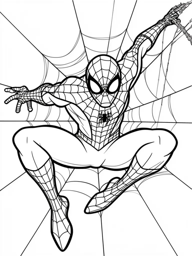Coloriage spidey détaillé à imprimer