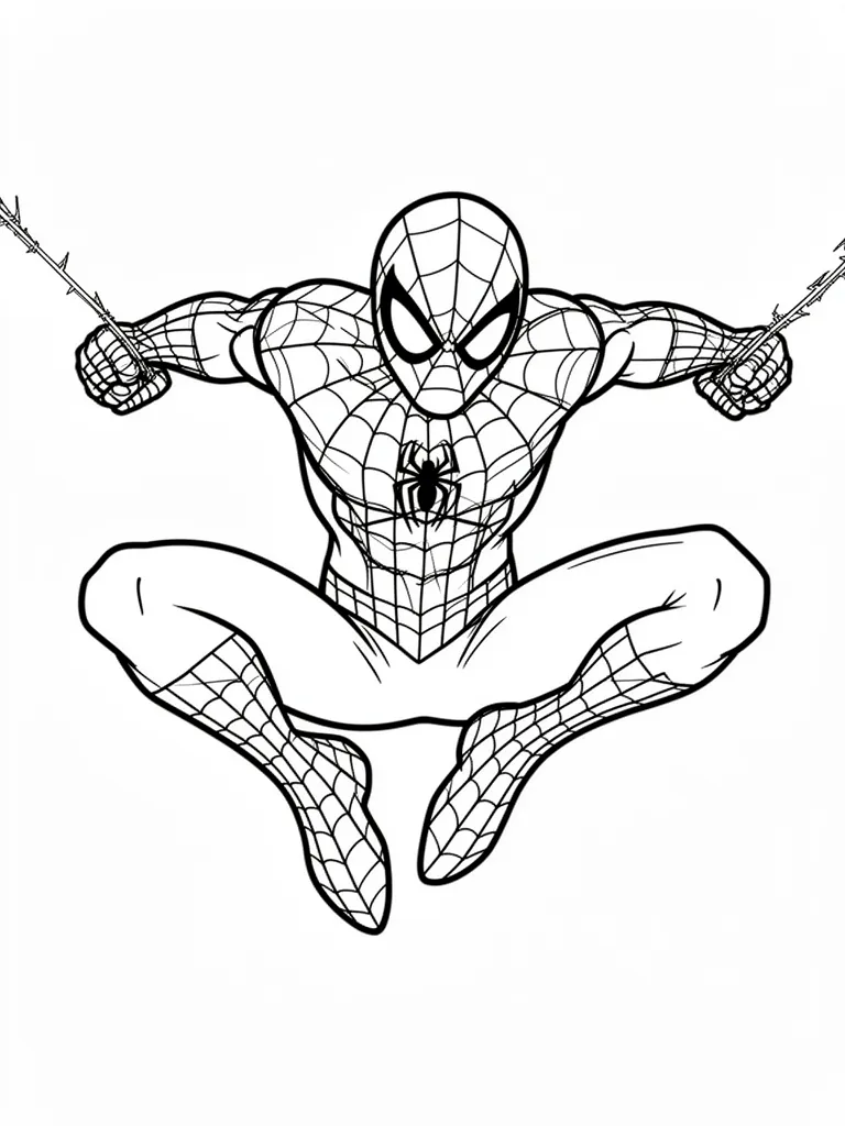 Coloriage spidey détaillé à imprimer