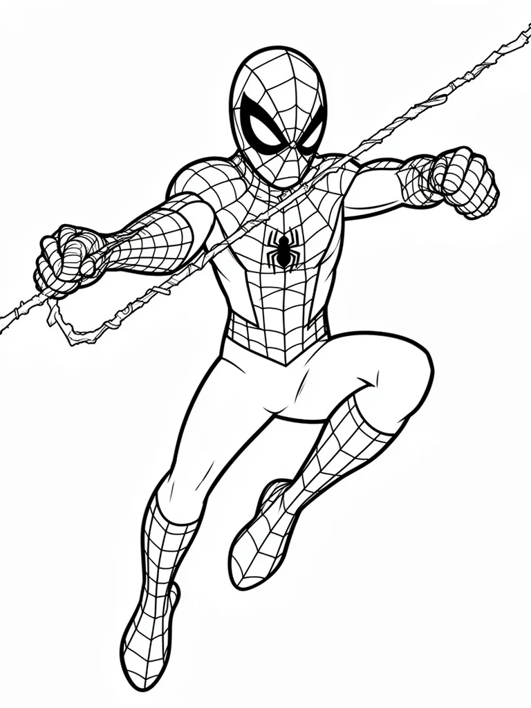 Coloriage spidey détaillé à imprimer