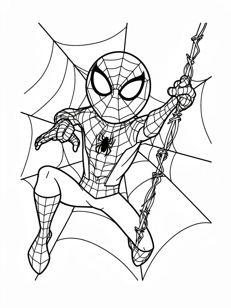 Coloriage spidey facile à imprimer