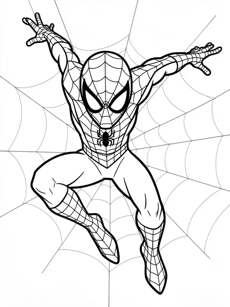 Coloriage spidey facile à imprimer
