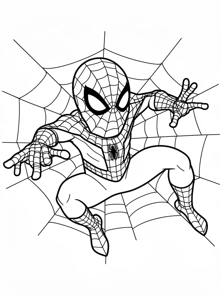Coloriage spidey joyeux à imprimer