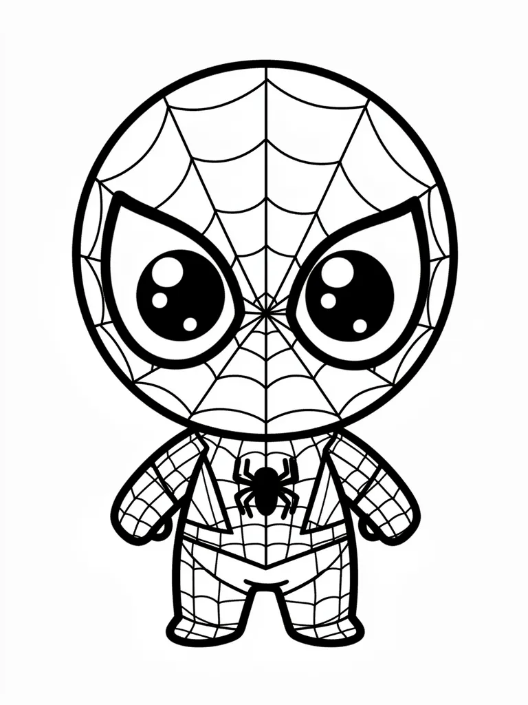 Coloriage spidey kawaii à imprimer