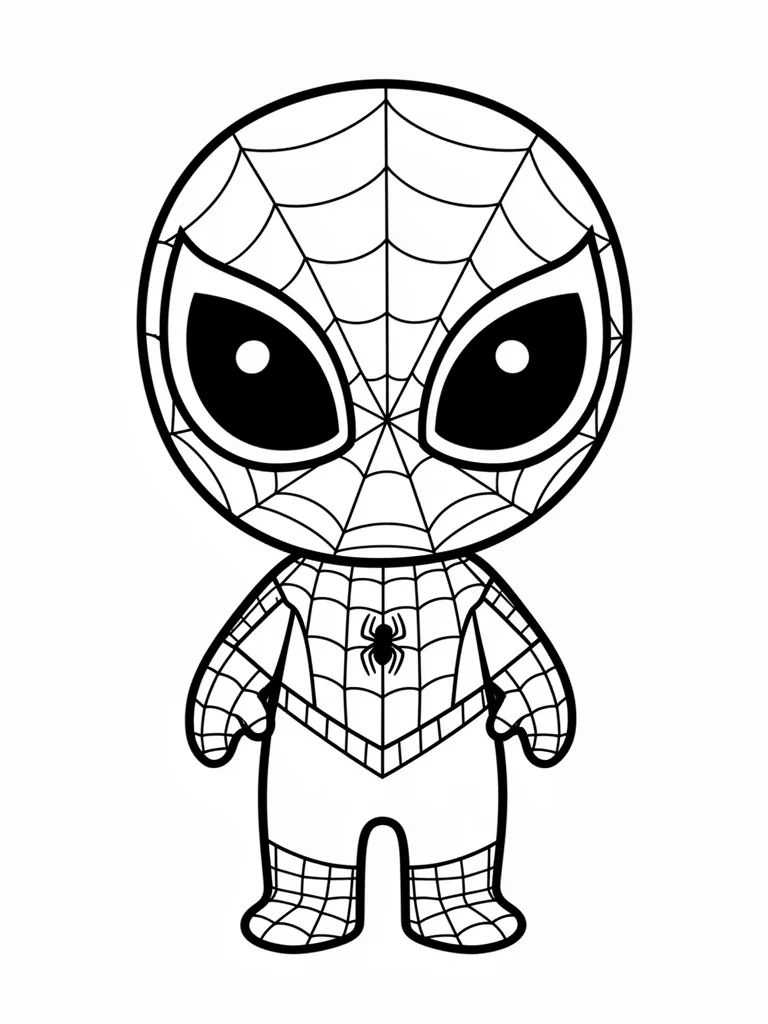 Coloriage spidey mignon à imprimer