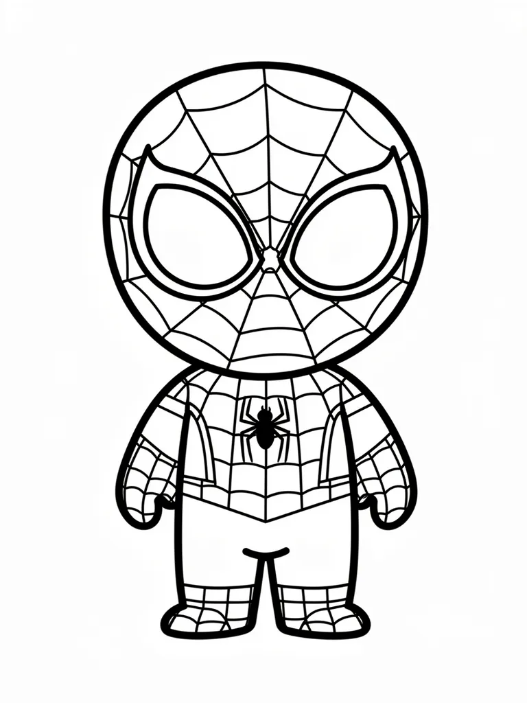 Coloriage spidey mignon à imprimer