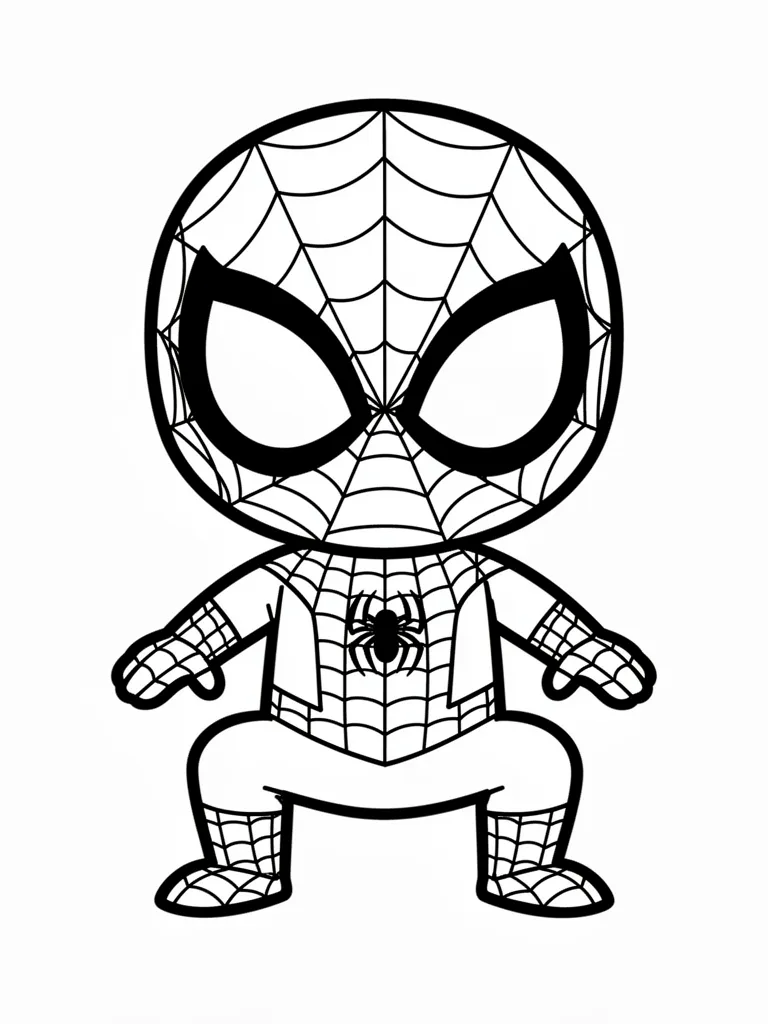 Coloriage spidey mignon à imprimer