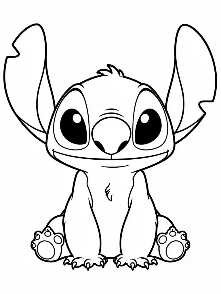 Coloriage stitch détaillé à imprimer