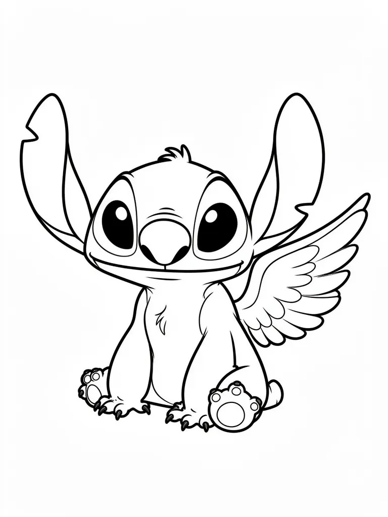 Coloriage stitch et angel – coloriage à imprimer gratuit