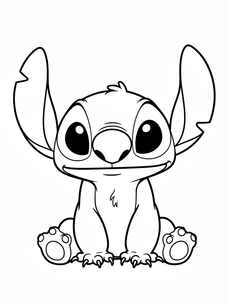Coloriage stitch facile à imprimer