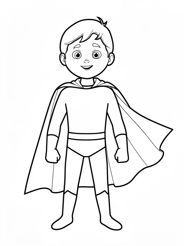 Coloriage Super-héros en cape à imprimer