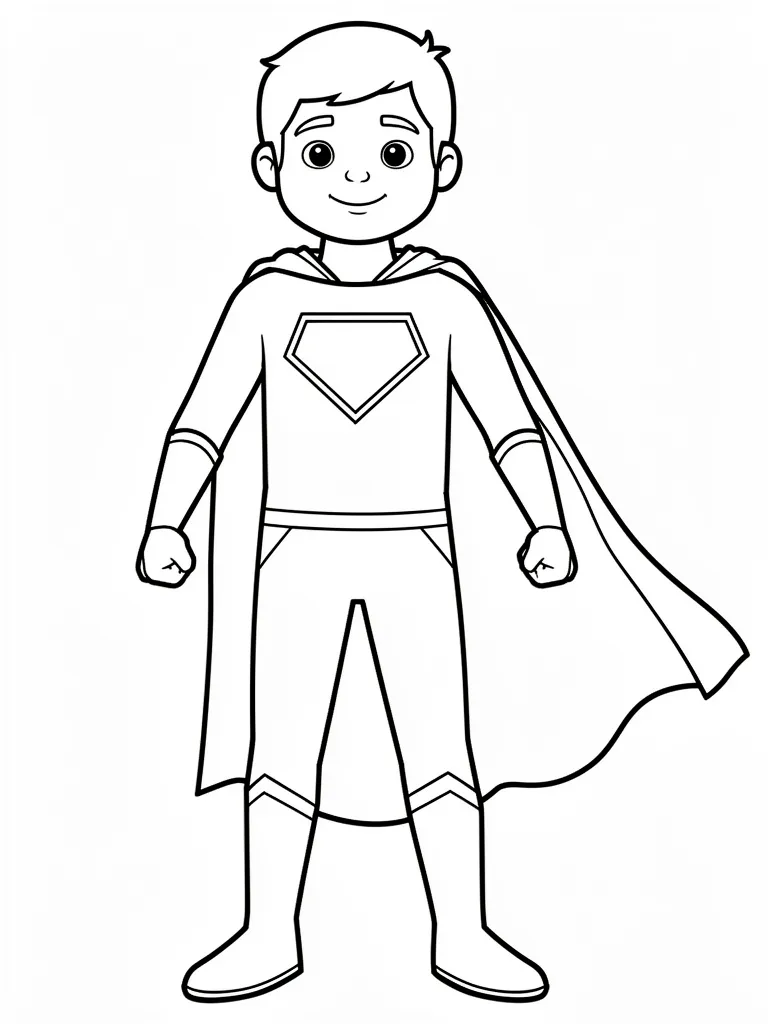 Coloriage Super-héros en cape détaillé à imprimer
